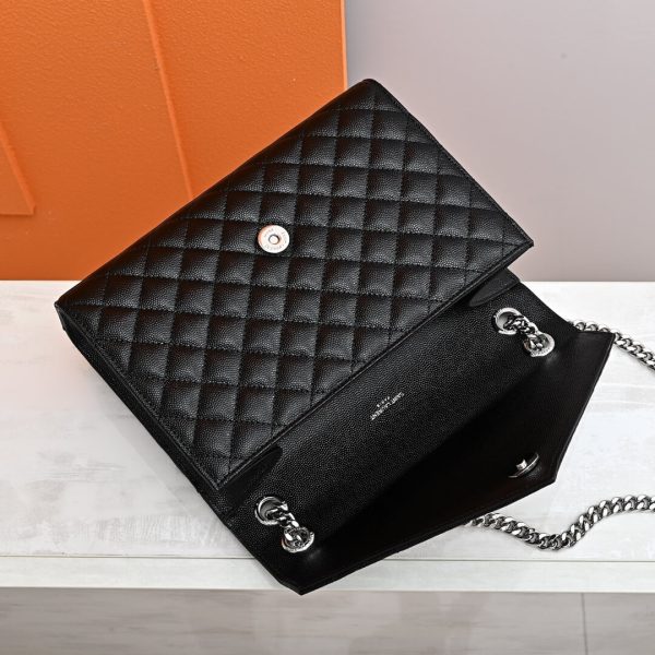 YSL ENVELOPE MEDIUM IN QUILTED GRAIN DE POUDRE EMBOSSED LEATHER - Image 5